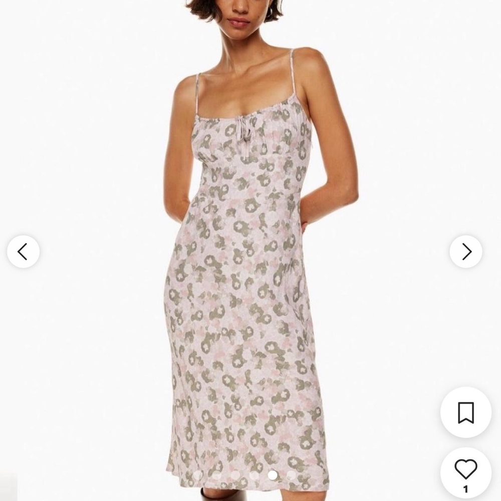 Aritzia Wilfred floral spaghetti midi dress